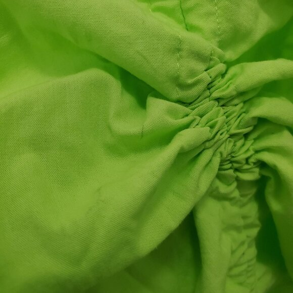 PrettyLittleThing Women's Lime Long Sleeve Ruched Frill Hem Shirtdress NWT US 8 - Picture 6 of 9